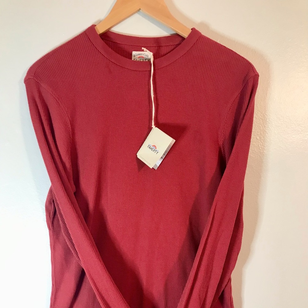 Faherty Mens Small Legend Waffle Crewneck T-Shirt